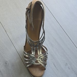 Cole Haan Gold Tan Sandals with Ankle Strap